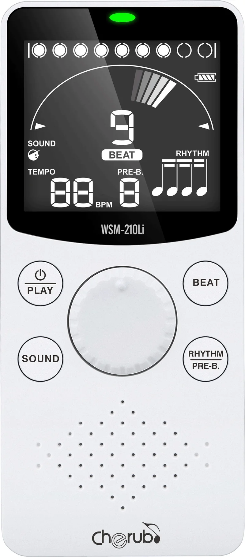 Métronome électronique compact avec support pliable - blanc CHERUB WSM-210LI