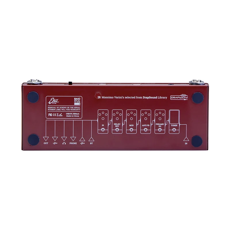 Multi-effets pour acoustiques avec IRs - sur batterie / Bluetooth EKO BAIO ACOUS