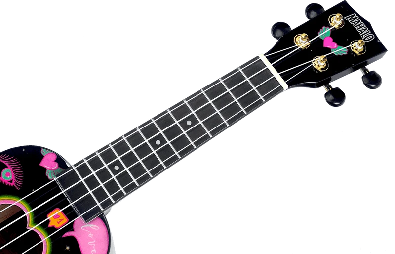 UKULELE SOPRANO COEURS ET FLEURS + HOUSSE MAHALO MA1HEBK
