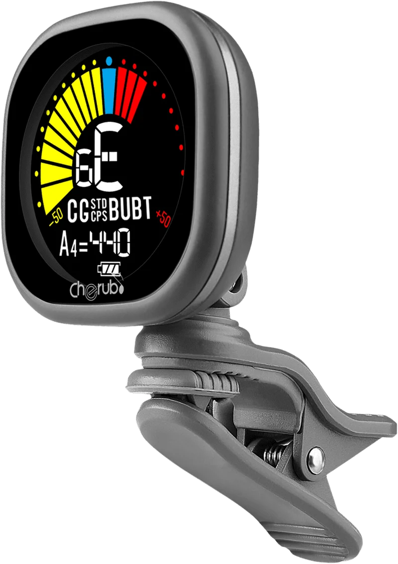 CHERUB WST-675 GRY – Accordeur clip guitare à écran LCD gris avec Auto Power-Off