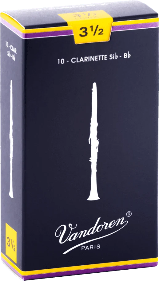 boite 10 anches CLARINETTE SIb VANDOREN TRADITIONNELLE CR 1035 - force 3,5