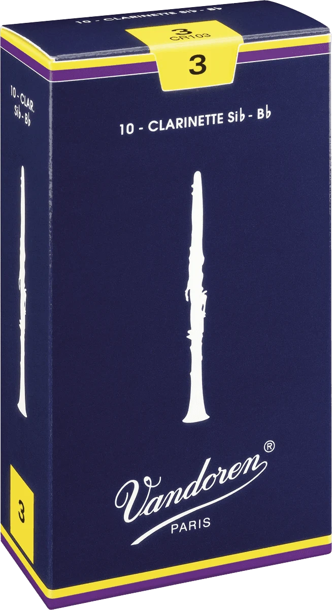 boite 10 anches CLARINETTE SIb VANDOREN TRADITIONNELLE CR 103 - force 3