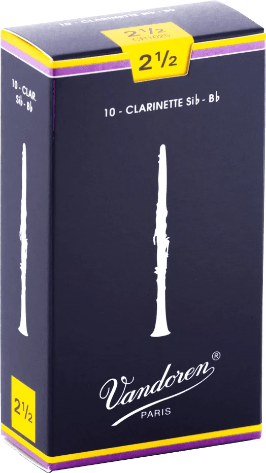 boite 10 anches CLARINETTE Sib VANDOREN TRADITIONNELLE CR 1025 - force 2.5