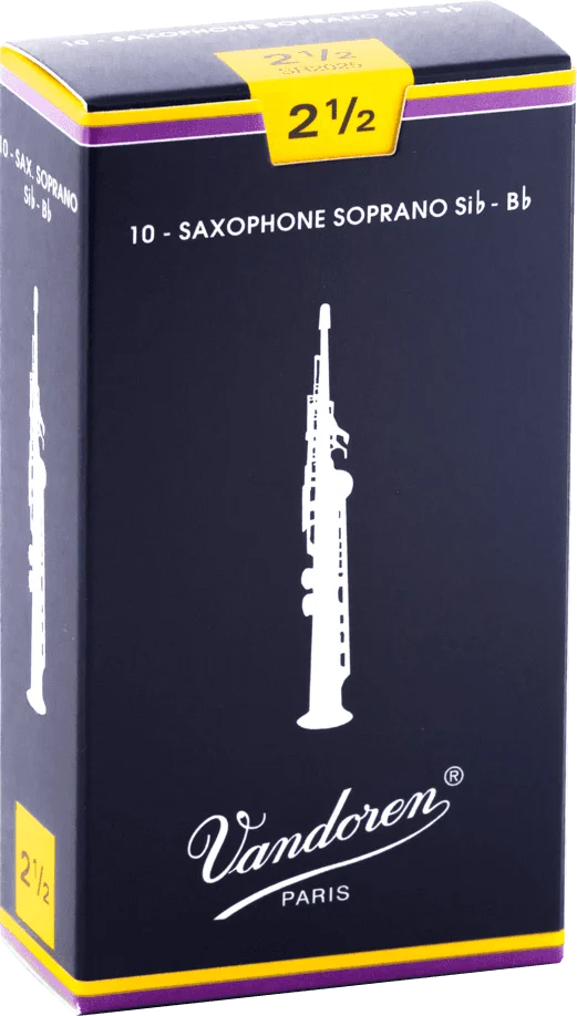 boite 10 anches saxophone soprano VANDOREN SIb TRADITION. SR 2025 - force 2.5