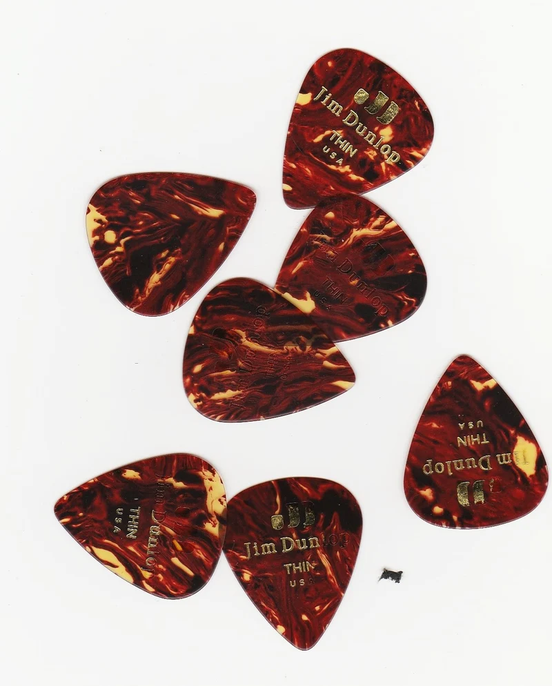 MEDIATOR CELLULOID DUNLOP ECAILLE THIN - .LOT DE 6