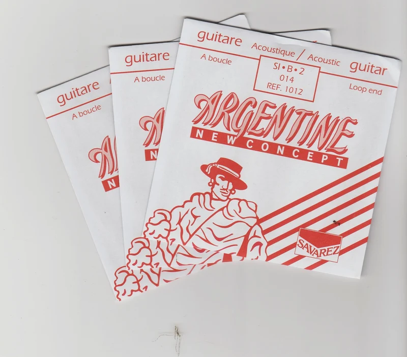 Corde de guitare jazz manouche ARGENTINE – Si (2ᵉ) à boucle 014 – Lot de 3