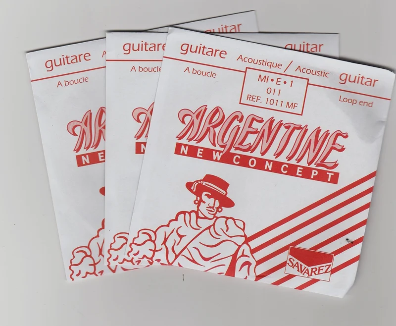 Corde de guitare jazz manouche ARGENTINE – Mi 1ʳᵉ à boucle 011 – Lot de 3