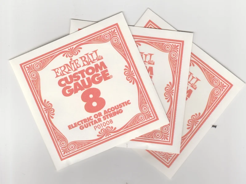 LOT DE 3 CORDES GUITARE ELECTRIQUE ET ACOUSTIQUE ERNIE BALL 008