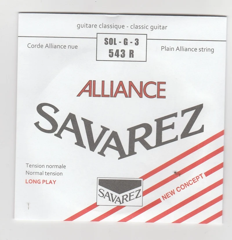 CORDE GUITARE CLASSIQUE NYLON FILEE SOL 3EME SAVAREZ ALIANCE 543R