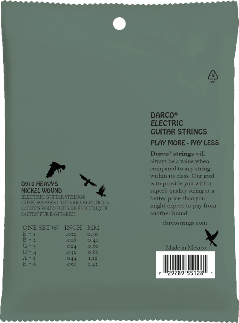 JEU DE CORDES GUITARE ELECTRIQUE DARCO D910 - HEAVY 12 - 56