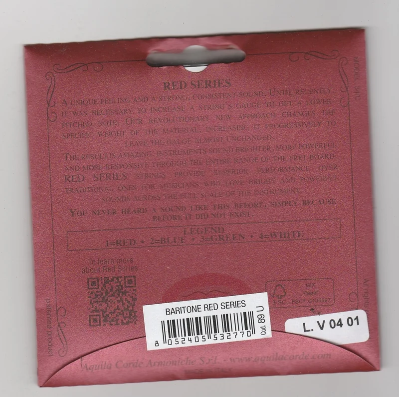 JEU DE CORDES UKULELE BARITON AUILA 89U