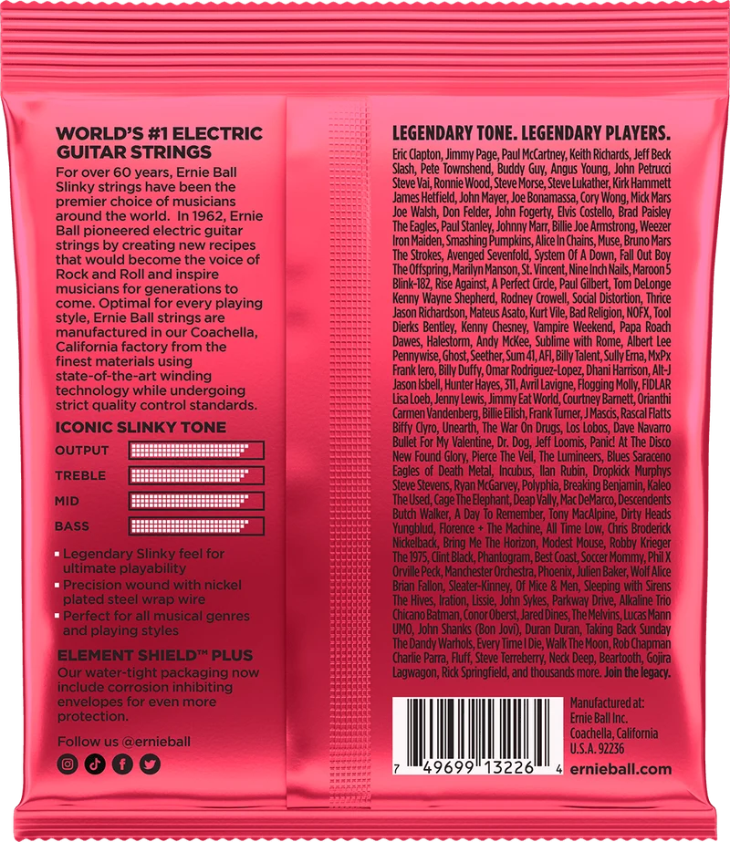 ERNIE BALL 3226 PACK DE 3 JEUX BURLY SLINKY - JEU DE CORDES GUITARE ELECTRIQUE 11-52
