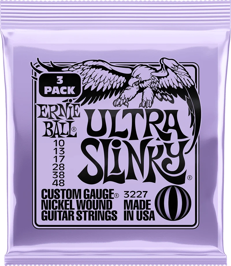 ERNIE BALL 3227 PACK DE 3 JEUX ULTRA SLINKY - JEU DE CORDES GUITARE ELECTRIQUE 10-48