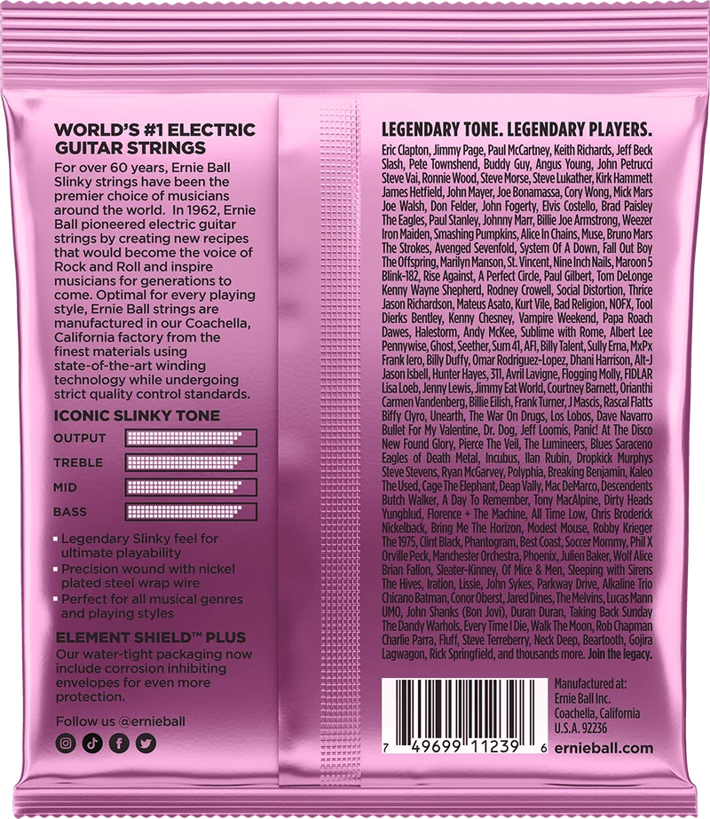 ERNIE BALL 3213 PACK DE 3 JEUX MEGA SLINKY - JEU DE CORDES GUITARE ELECTRIQUE 10.5-48