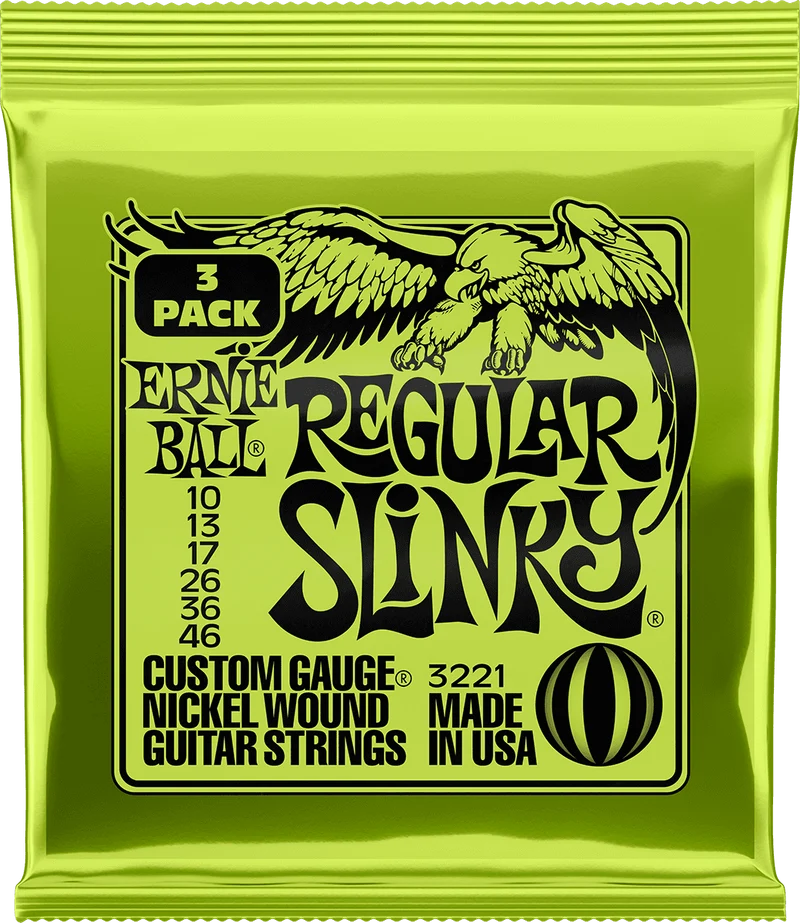 ERNIE BALL 3221 REGULAR SLINKY - PACK DE 3 JEUX CORDES GUITARE ELECTRIQUE 10-46