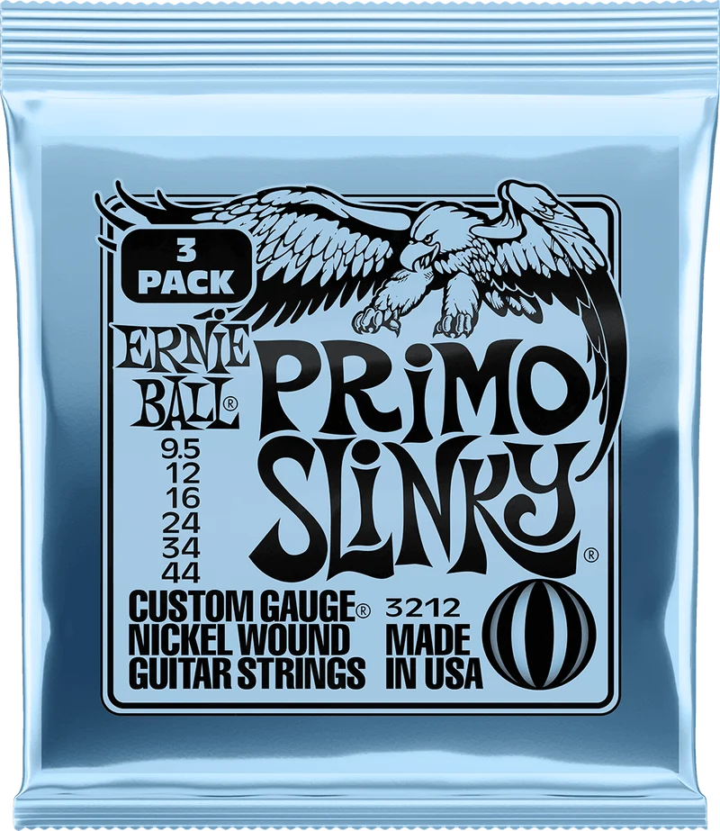 ERNIE BALL 3212 PACK DE 3 JEUX PRIMO SLINKY - JEU DE CORDES GUITARE ELECTRIQUE 9.5-44
