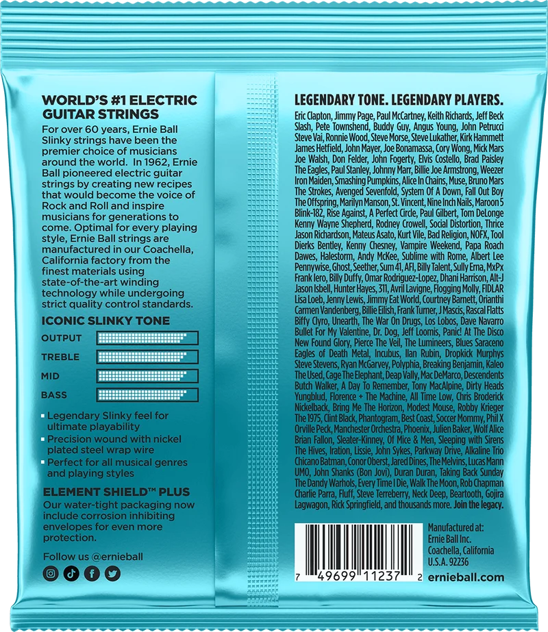 ERNIE BALL 3228 PACK DE 3 JEUX MIGHTY SLINKY - JEU DE CORDES GUITARE ELECTRIQUE 8.5 - 40