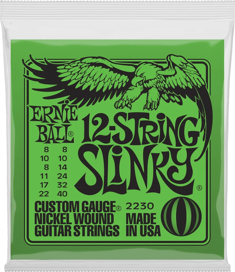 ERNIE BALL 2230 12 CORDES SLINKY - JEU DE CORDES GUITARE ELECTRIQUE 8 - 40