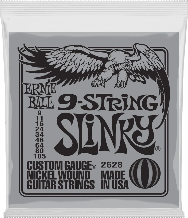 ERNIE BALL 2628 9 CORDES SLINKY - JEU DE CORDES GUITARE ELECTRIQUE 9 - 105