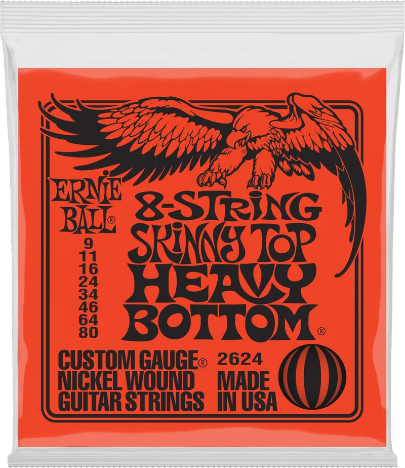 ERNIE BALL 2624 SLINKY TOP HEAVY BOTTOM - JEU DE CORDES GUITARE ELECTRIQUE 8 CORDES 09-80