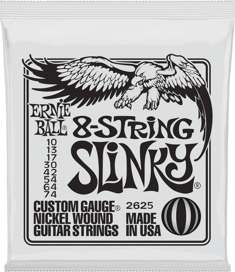 ERNIE BALL 2625 8 CORDES SLINKY - JEU DE CORDES GUITARE ELECTRIQUE 10-74