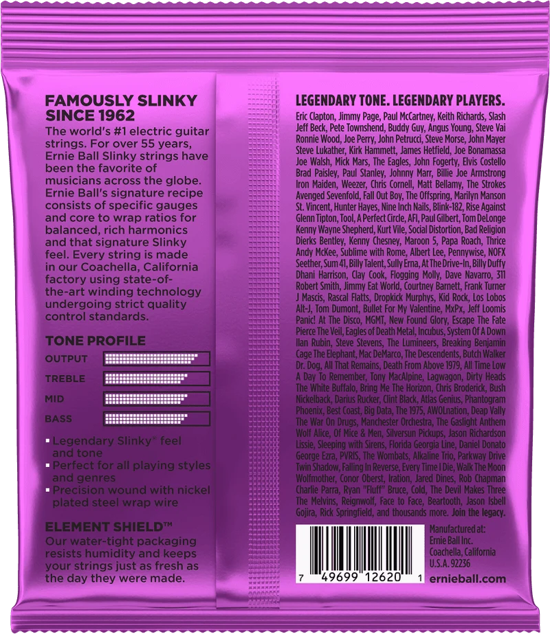 ERNIE BALL 2620 POWER SLINKY - JEU DE CORDES GUITARE ELECTRIQUE 7 CORDES 11-58