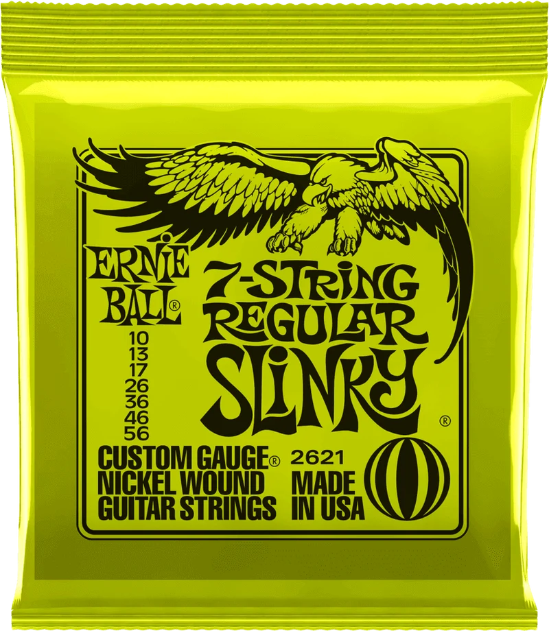 ERNIE BALL 2621 REGULAR SLINKY - JEU DE CORDES GUITARE ELECTRIQUE 7 CORDES 10-56