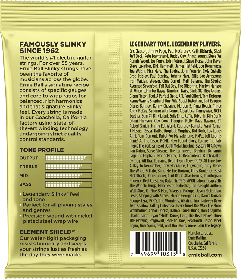 ERNIE BALL 2214 MAMMOTH SLINKY - JEU DE CORDES GUITARE ELECTRIQUE 12-62