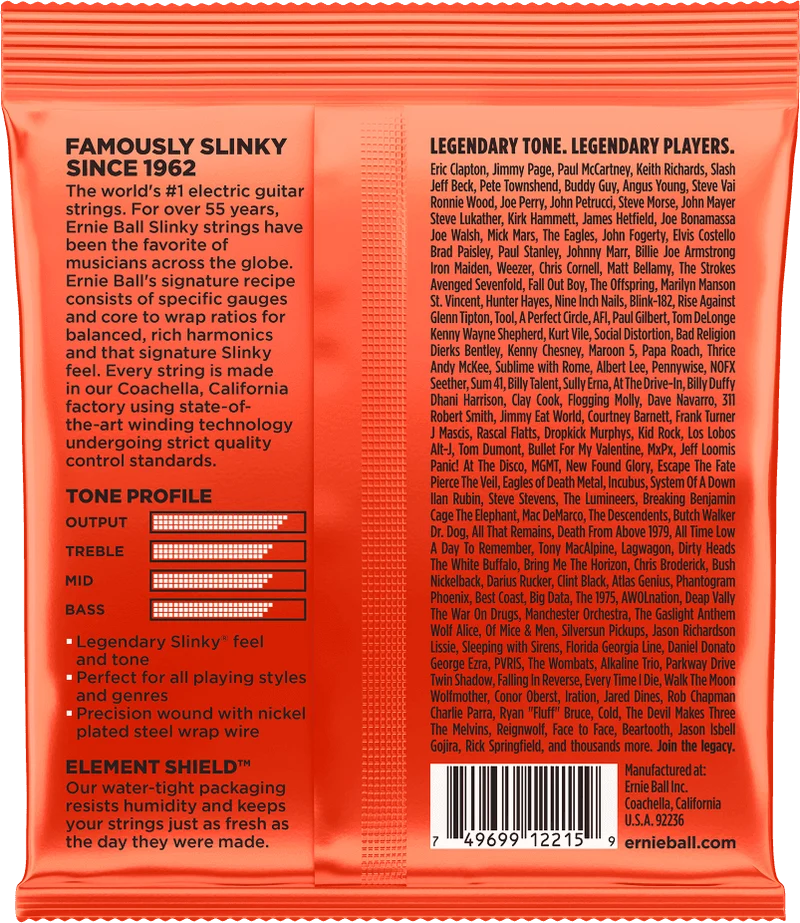 ERNIE BALL 2215 SKINNY TOP HEAVY BOTTOM - JEU DE CORDES GUITARE ELECTRIQUE 10-52