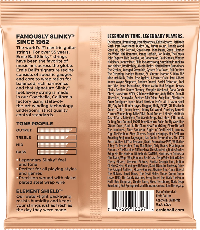 ERNIE BALL 2224 TURBO SLINKY - JEU DE CORDES GUITARE ELECTRIQUE 9.5 - 46