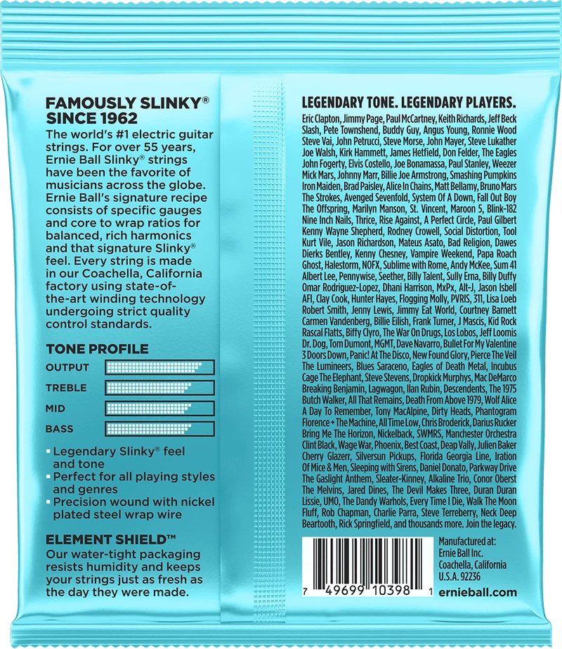 ERNIE BALL 2228 MIGHTY SLINKY - JEU DE CORDES GUITARE ELECTRIQUE 8.5 - 40
