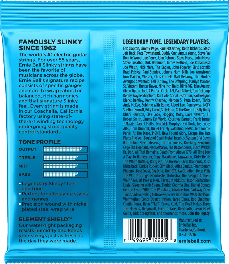 ERNIE BALL 2225 EXTRA SLINKY - JEU DE CORDES GUITARE ELECTRIQUE 08-38