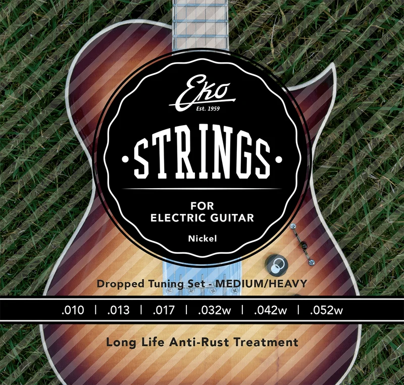 JEU DE CORDES GUITARE ELECTRIQUE HEAVY BOTTOM 10-52 EKO EL1052HB