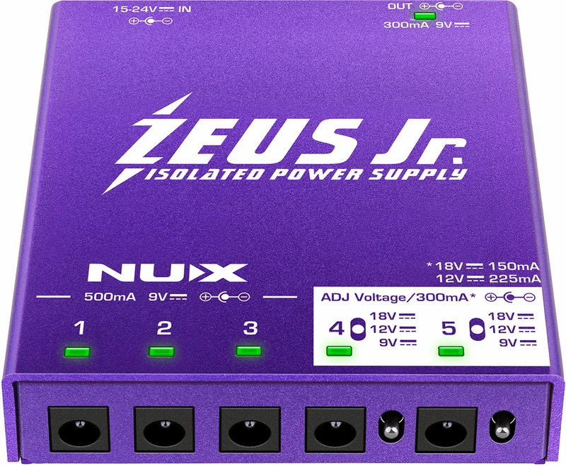 BOITIER D'ALIMENTATION POUR 6 PEDALES D'EFFET NUX ZEUS-JUNIOR