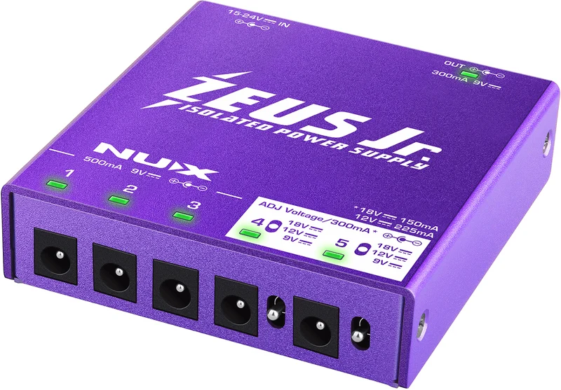 BOITIER D'ALIMENTATION POUR 6 PEDALES D'EFFET NUX ZEUS-JUNIOR