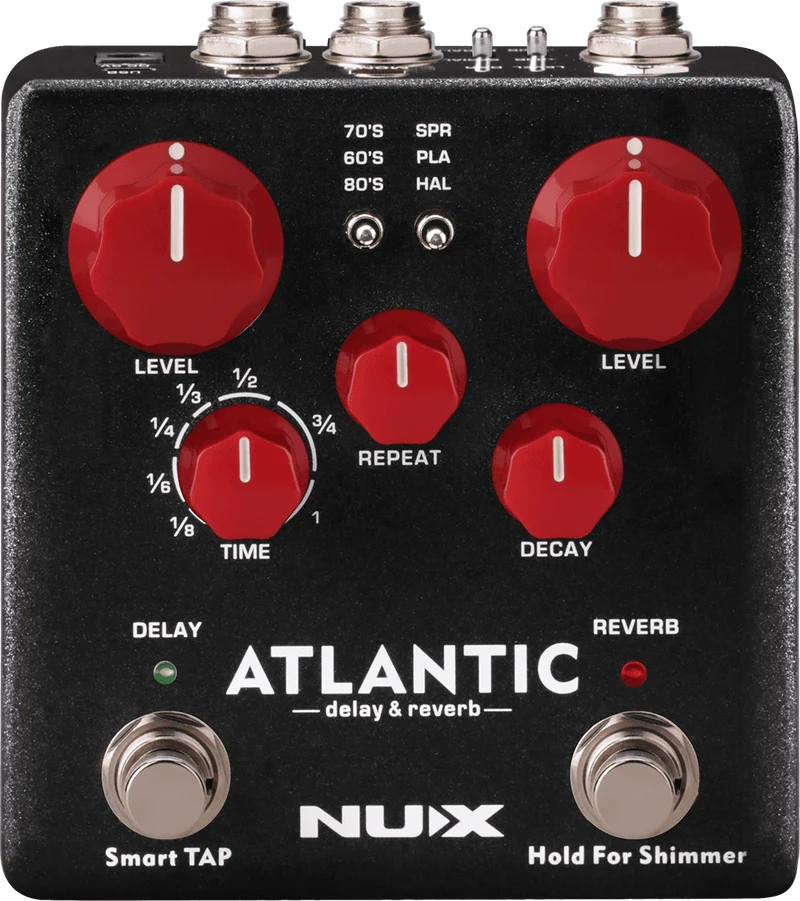 PEDALE DE DELAY ET REVERB NUMERIQUE 3 MODES NUX ATLANTIC