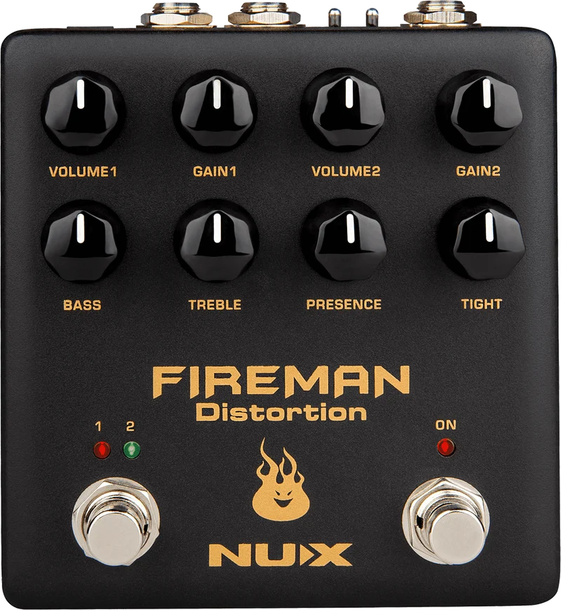PEDALE DE DISTORTION TYPE BROWN SOUND MODERNE 2 CANAUX NUX FIREMAN