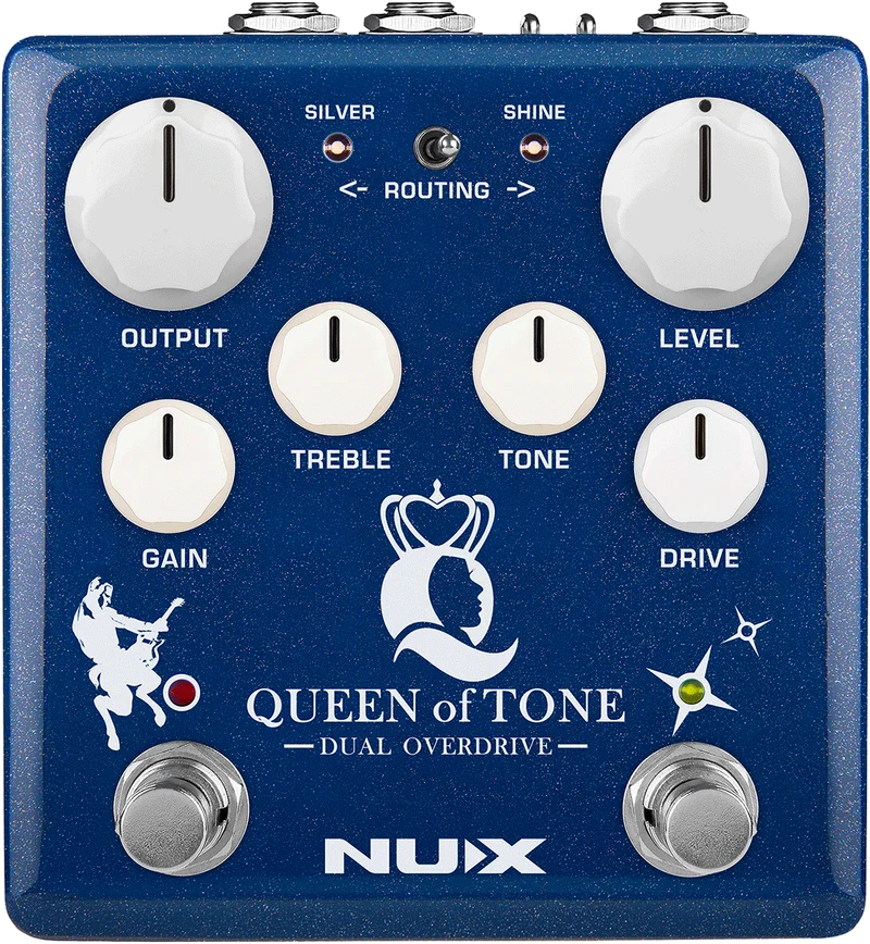 PEDALE OVERDRIVE DOUBLE HM/BB A ROUTAGE INTERNE NUX QUEENOFTONE-OD
