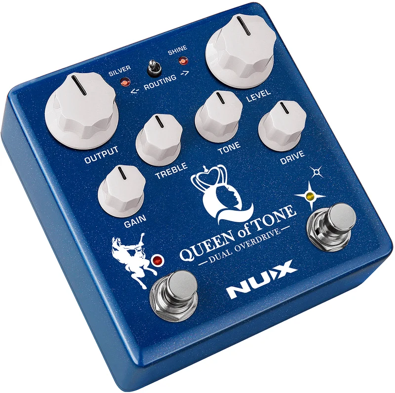 PEDALE OVERDRIVE DOUBLE HM/BB A ROUTAGE INTERNE NUX QUEENOFTONE-OD