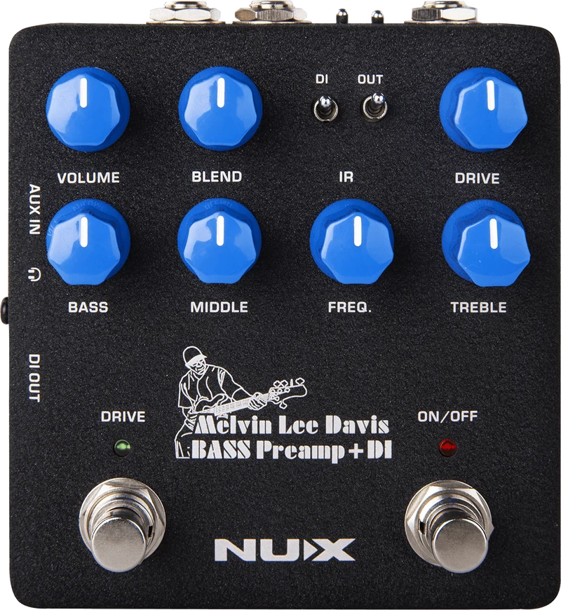 PEDALE Préampli basse à modélisation, sortie DI NUX BASSPREAMP