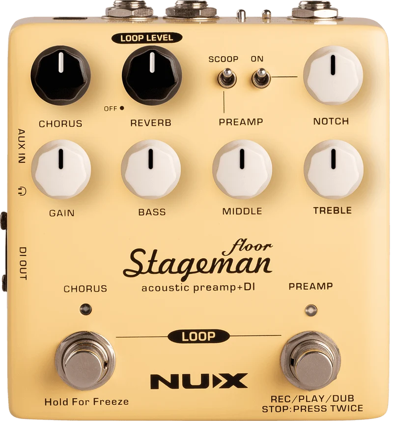 PEDALE Préampli acoustique, sortie DI, 3 effets intégrés NUX STAGEMAN-FLOOR