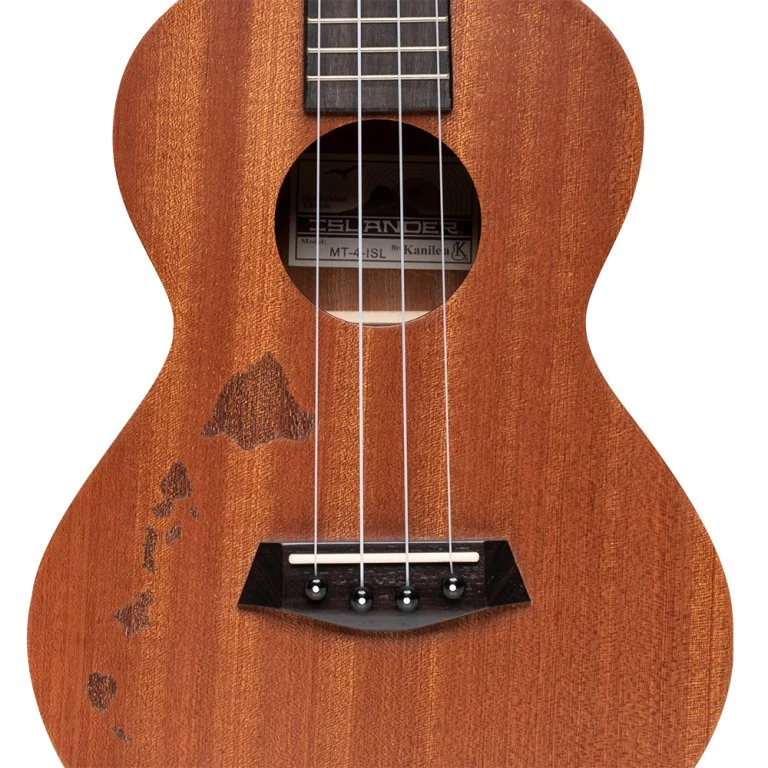 Ukulélé ténor traditionnel avec table en acajou et motif îles hawaïennes ISLANDER MT-4-ISL