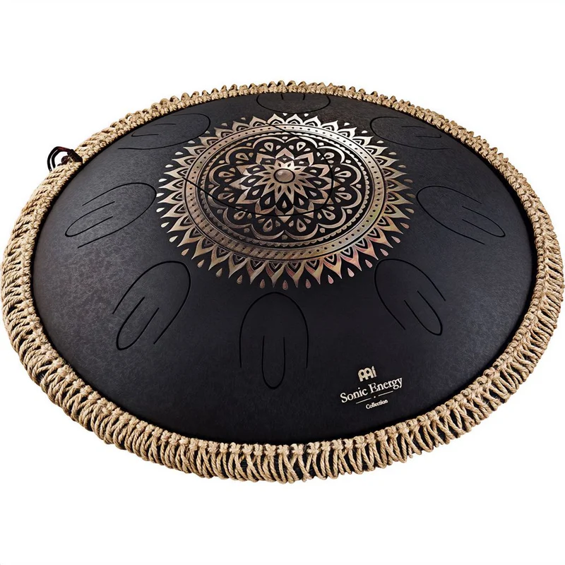 Meinl Sonic Energy 16" Octave Steel Tongue Drum D Kurd Engraved Floral (Black)