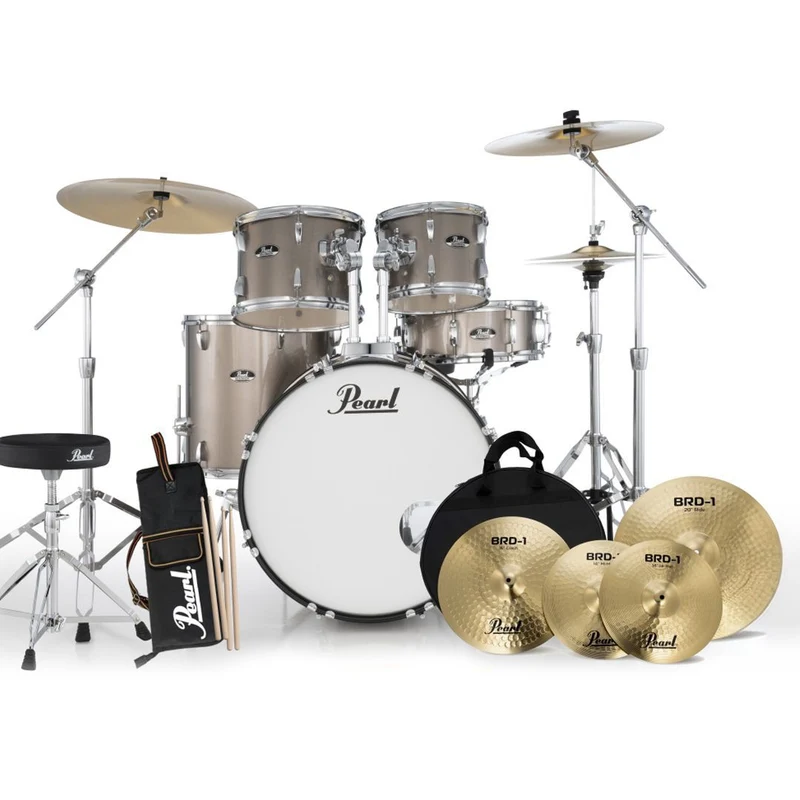 Pearl Roadshow Fusion Plus 5 Piece Drumkit Package 22/10/ 12/16/14s (Bronze Metallic)