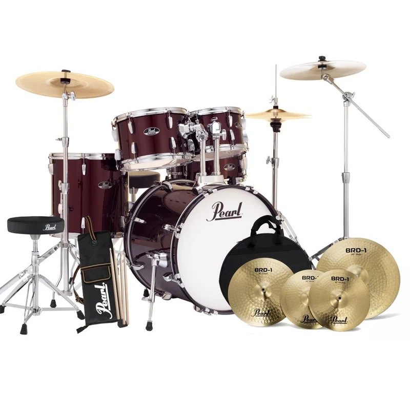Pearl Roadshow Fusion 5 Piece Drumkit Package 20/10/12/14/14s (Red Wine)