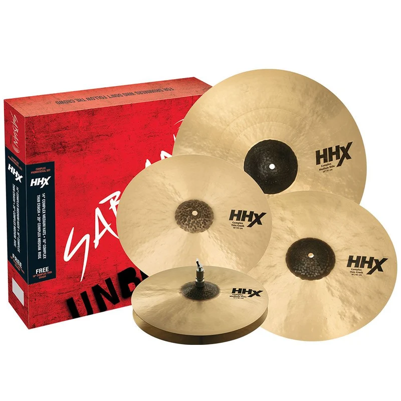 Sabian HHX Complex Perfomance Cymbal Set 14" Hats 16" & 18" Thin Crashes & 20" Medium Ride