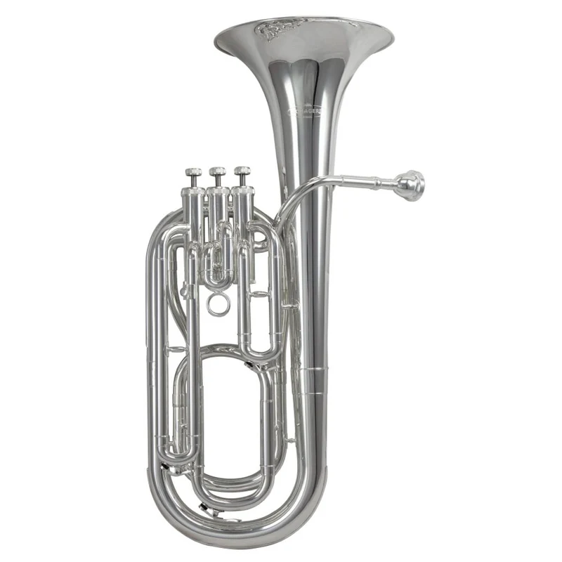 Schagerl 3-Valve Baritone Horn inc ABS Case - Silver-Plate Finish