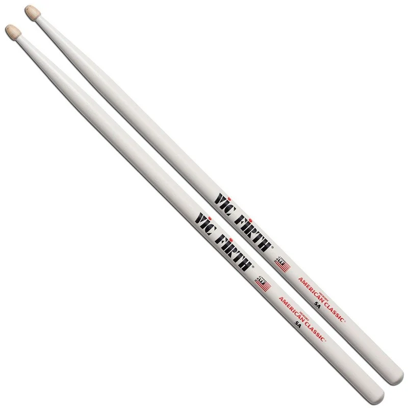Vic Firth American Classic Wood Tip 5A Drumsticks (White)