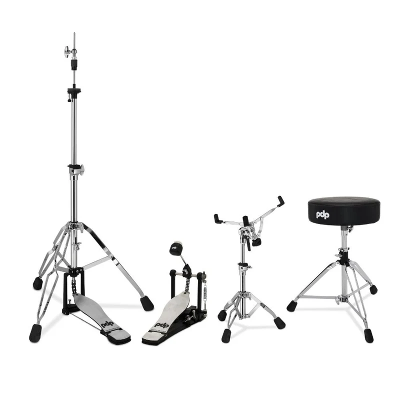 PDP 700 Series 4-Pce Hardware Pack Single Kick Pedal Hi-Hat & Snare Stands and Stool