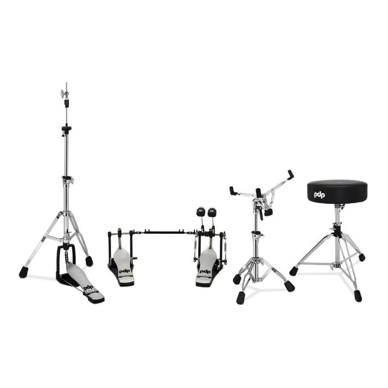 PDP 800 Series 4-Pce Hardware Pack Double Kick Pedal Hi-Hat & Snare Stands and Stool